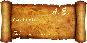Ács Ervin névjegykártya
